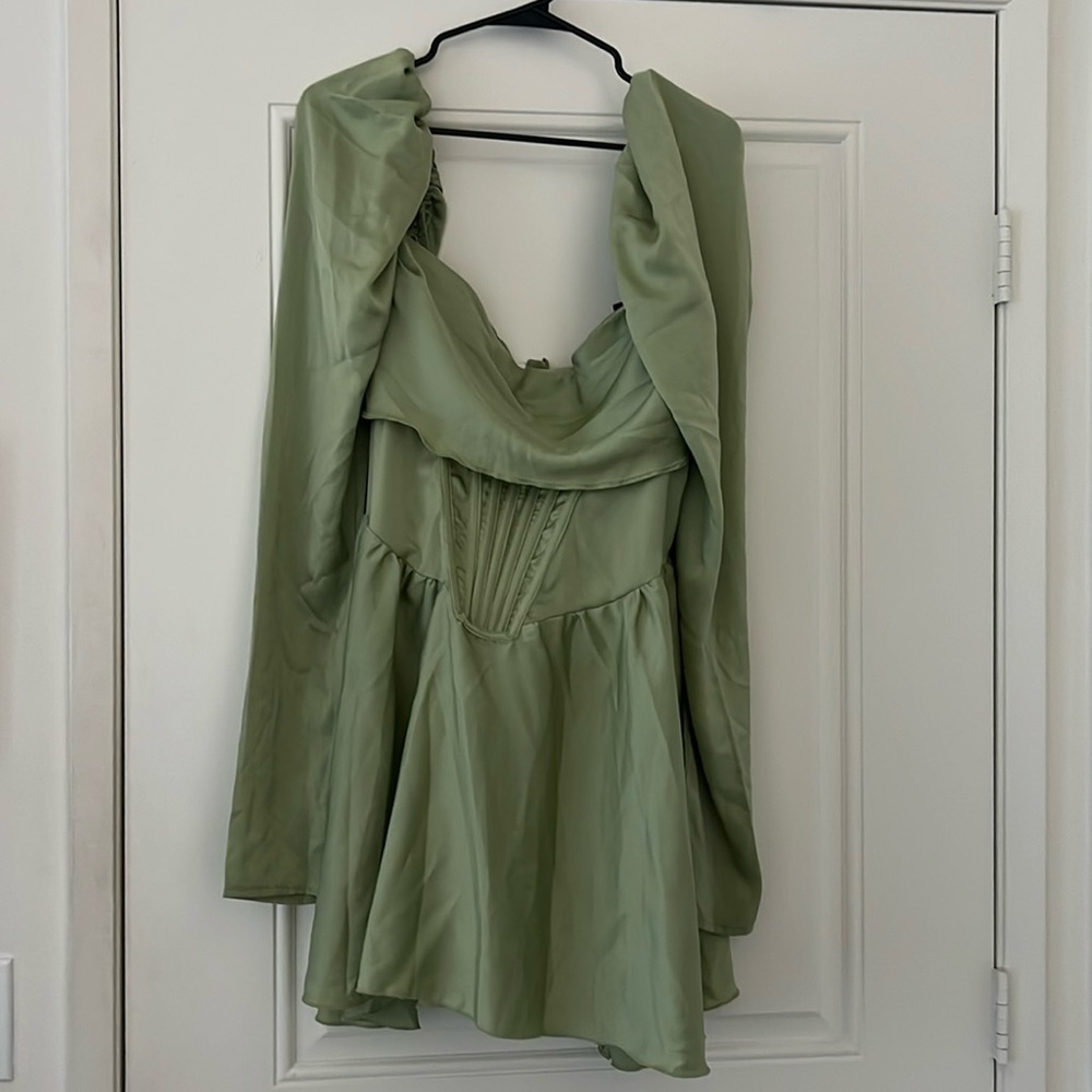 Sage green corset dress